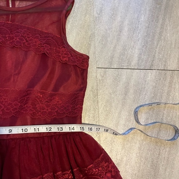 Nanette Lepore Girls Burgundy Lace Dress Size 16 - Picture 11 of 12